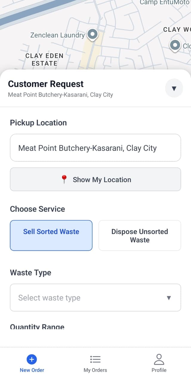 mapUrWaste mobile app screenshot 1 showing app interface