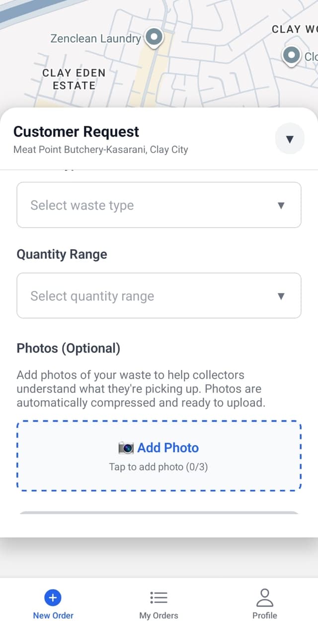 mapUrWaste mobile app screenshot 2 showing app interface